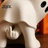 Halloween Gifts for Friends Ghost Figurine with Middle Finger, Cute Statue, Funny Indoor Party Table Decorations Spooky Resin Humor Desk Decor