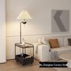 Nordic Creative Floor Lamp with Trolley Storage, Coffee Table & Decorative Lighting for Living Room or Bedroom