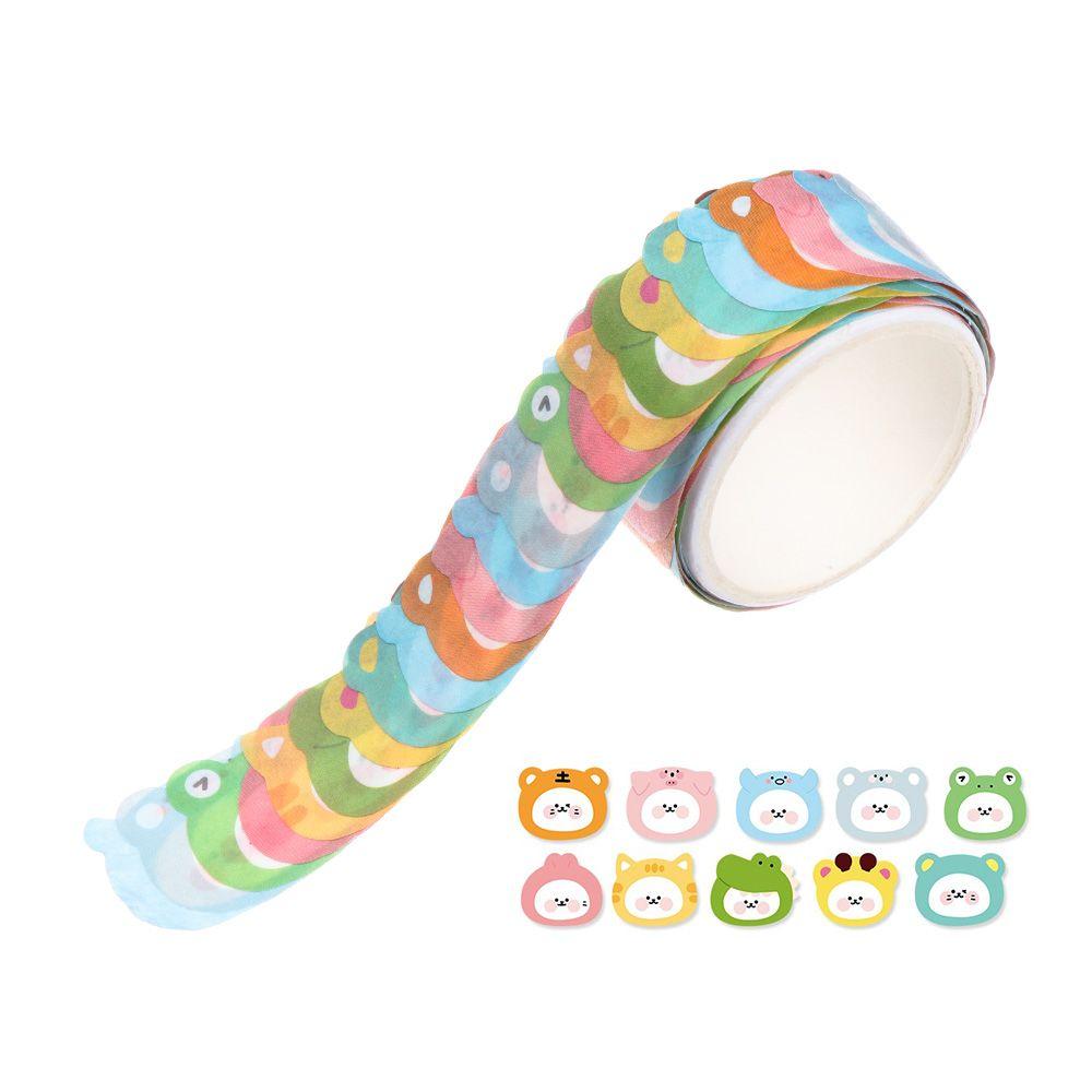 100 Pcs/pack Kawaii Fruit Animals Dot Washi Stickers Tearable Sticky Paper Notebook Decorative Stickers