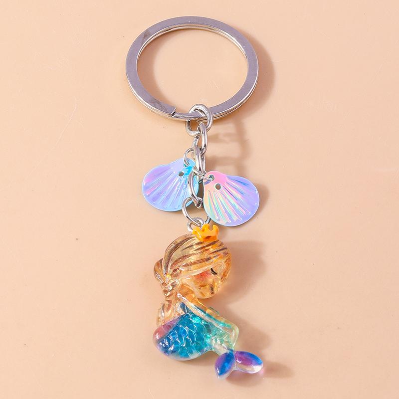 Fashion Summer Beach Starfish Keychain Women Girls Marine Life Key Ring Pendants for Handbag Decor DIY Handmade Jewelry Gifts