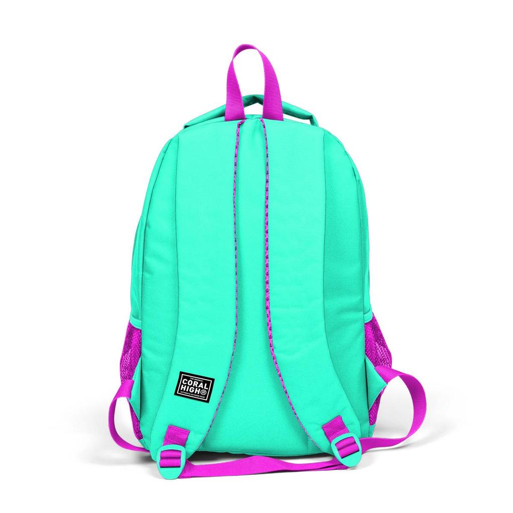 Детский школьный рюкзак с тремя отделениями Coral High Kids Water Green Pink Glittery Flamingo 14382