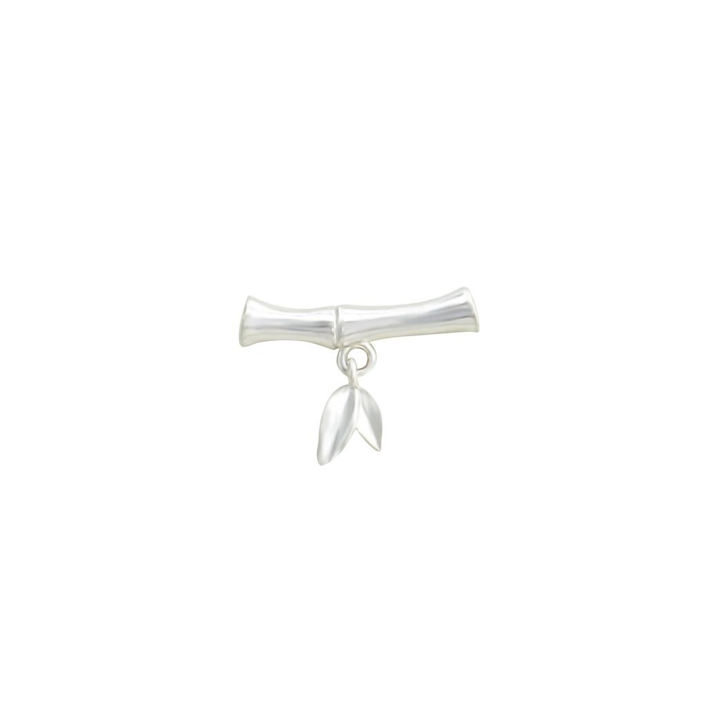 Sterling Silver 3D Bamboo Joint & Leaf Beading Accessories for DIY Bracelets and Necklaces