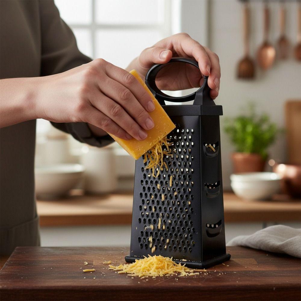 Manual Cheese Grater Oval Handle Vegetable Shredder 4 Sides Vegetable Grater Ginger