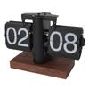 Flip Desk Clock Vintage 24 Hours Anti Slip Base Rotary Knob Adjustable Battery Powered Digital Flip