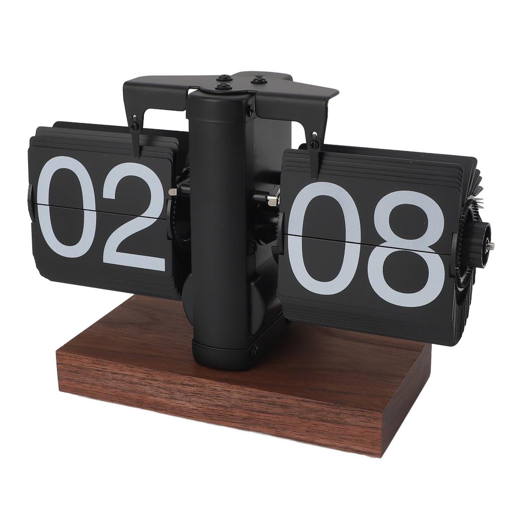Flip Desk Clock Vintage 24 Hours Anti Slip Base Rotary Knob Adjustable Battery Powered Digital Flip