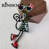 Rinhoo Lovely Wearing Sunglasses Sexy Cat Brooches For Women Cartoon Enamel Kitten Lapel Buckle Pins Animal Pets Badge Jewelry