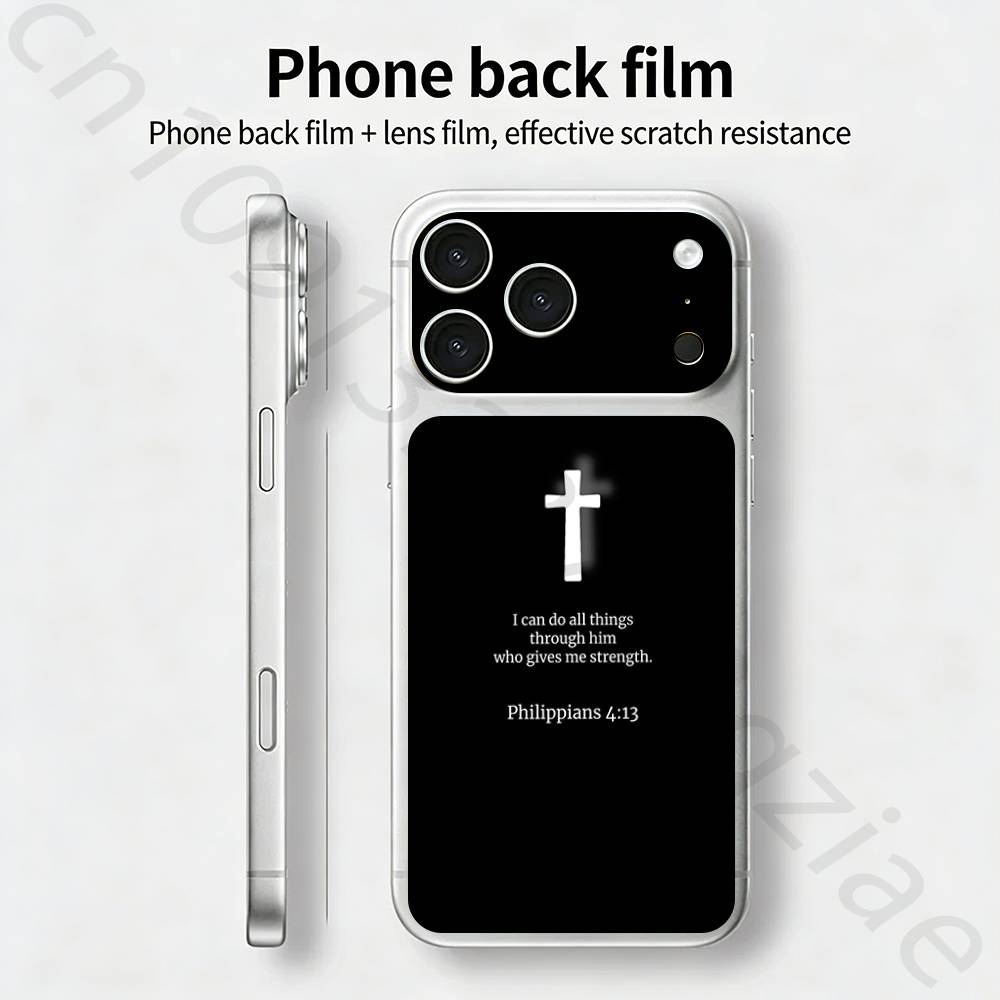 Библия Иисус Христианский Крест БИЛЕТ Наклейка Skin Wrap для iPhone 17 Pro/Pro max Защитная пленка для задней панели, рамки, камеры