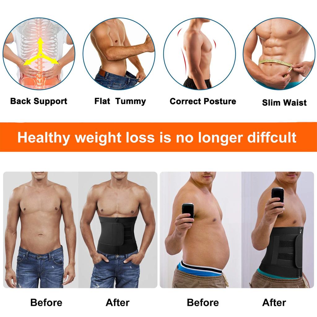 Men Waist Trainer Corsets Sauna Sweat Belt  Fitness Trimmer Cincher Workout Shapewear for Weight Loss Slimming Body Shaper