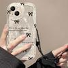 Applicable To Apple 15 Mobile Phone Case IPhone14/13/12/11 Black Bow Chain Xs/xr Transparent Silicone 6s