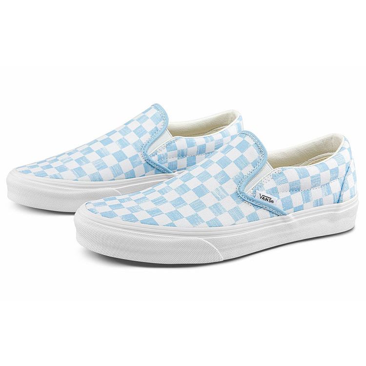 Vans Кеды слипоны в клетку, низкие, для скейтбординга, унисекс, сине-белые VN0A7VCFYRQ