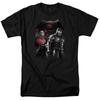Batman V Superman Stand Off Mens T Shirt Black Officially Licensed