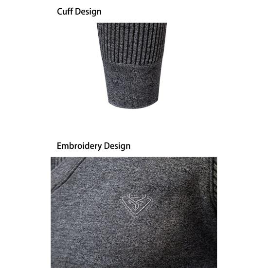 Мужской осенне-зимний свитер, искусственный двухсекционный пуловер с длинными рукавами и лацканами, полосатый пуловер, вязаный приталенный мягкий теплый эластичный мужской свитер в деловом стиле