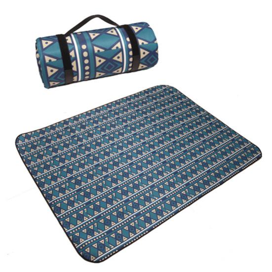 Складной пикниковый плед с веревкой для хранения, основа из алюминиевой пленки с ретро-узором, композитный процесс