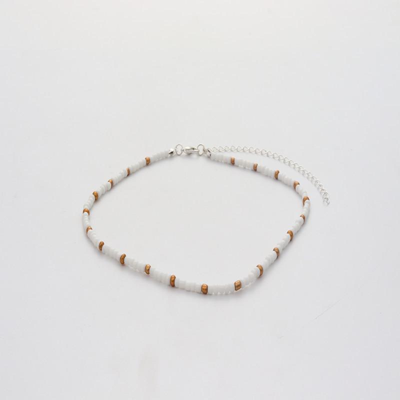 Ожерелье ручной работы из разноцветных рисовых бусин в стиле бохо - европейский и американский стиль, универсальный модный аксессуар