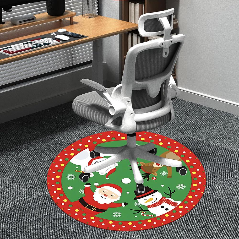 1pc Christmas ornaments Chair Carpet for Office, Soft, Non Slip Polyester Mat, Office, Entryway, Living Room, Bedroom
