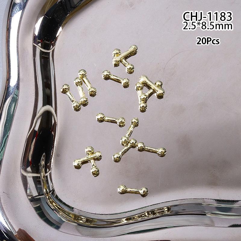 20 шт. Дизайн Панк Стиль Детали для Ногтей Сплав Шипы Золото Серебро Кривая Стрела Заклепка Украшение Ногти Арт Аксессуары Подвески для Ногтей
