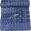 Aizza Trends Стеганое покрывало Канха из чистого хлопка ручной работы с принтом - Традиционный вид Покрывало Канха Гудри - Винтажное ручное шитье Гудри