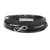 Браслет из 8 символов Кожа Нержавеющая сталь Регулируемый Стильный браслет для мужчин Подарок