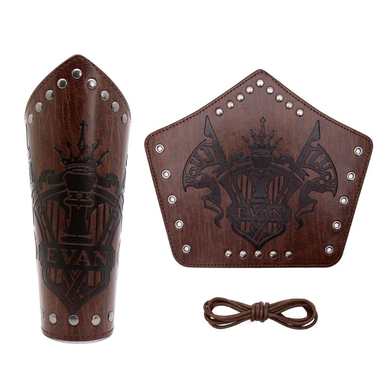 Кожаные наручи для взрослых, кожаные браслеты на предплечья, кожаные наручи-перчатки, браслеты на запястья, средневековые браслеты с пряжками для Хэллоуина, косплея, вечеринки