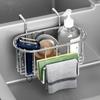Подвесная корзина для хранения раковины, стойка для хранения чистящих средств, многофункциональная стойка для слива из нержавеющей стали для губки, моющего средства, вешалка для тряпок