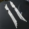 Europe And The United States Senior Sense Of Super-Flash Rhinestone Long Paragraph Tassel Earrings Fashion Temperament Rhinestone Female Earrings