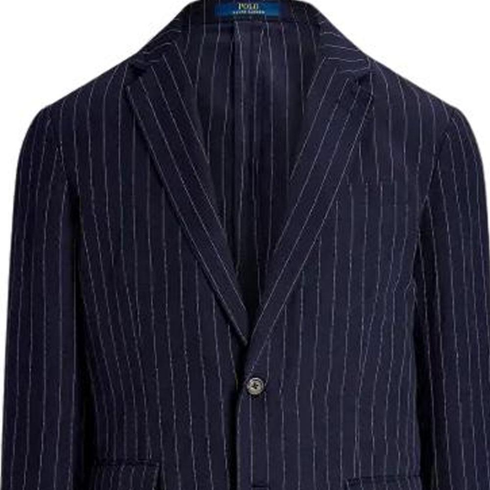 Polo Ralph Lauren Polo Soft Modern Pinstripe Twill Jacket Business Suit Men's Dark Blue MNPOSPC27620-532
