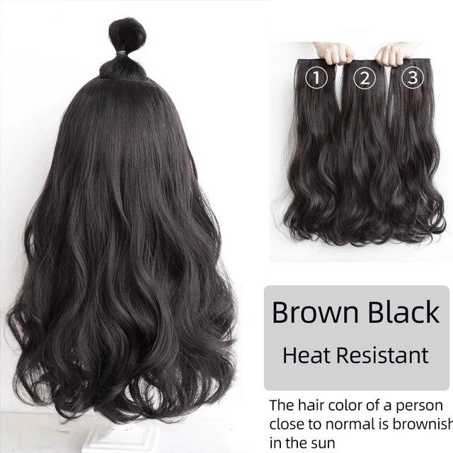 Синтетические волосы для наращивания, длинные прямые, вьющиеся, волнистые, натуральный искусственный парик, женский зажим на заколке, цельные волосы для женщин