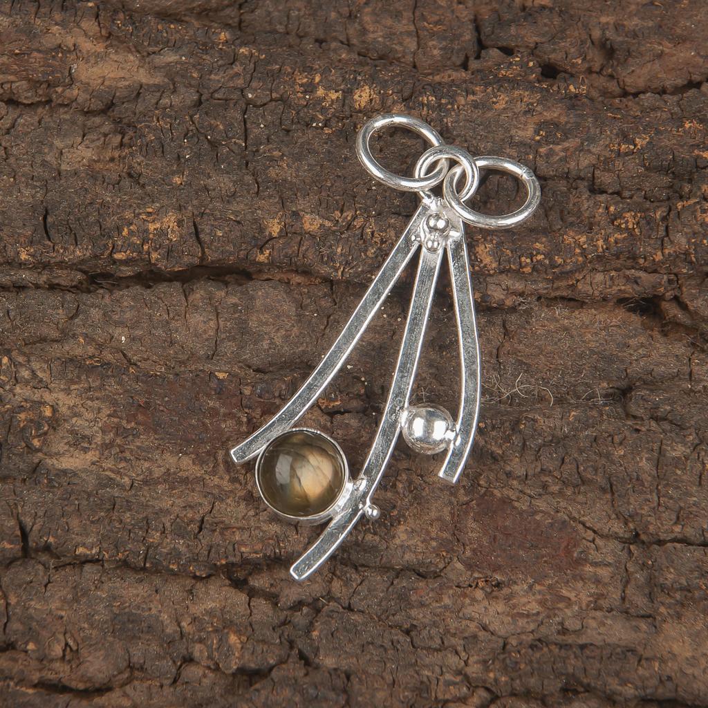 Кулон из лабрадорита, ювелирное изделие из серебра 925 пробы, красивый кулон ручной работы для подарка на годовщину