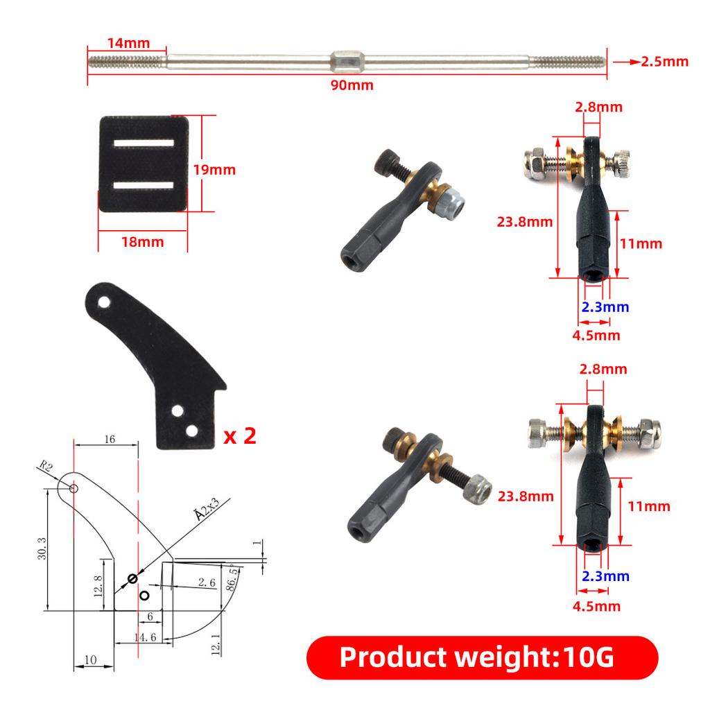 RC model airplanes Steering Arms Rudder Angle Piece Servo Push Rod Joint for RC Model Airplane