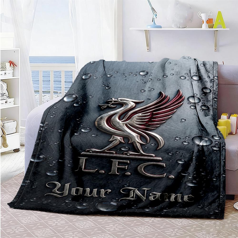 Liverpool Fc Personalized Name Blanket Cozy Customizable Blanket Warmthful Decor Perfect For Livingroom Couch Living Room Chair Four Seasons Universal