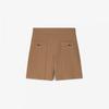 Lambda Women Pocket Gold Button Shorts Top Beige 26331