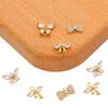 Copper Butterfly Bow Zircon Charm Pendant for DIY Bracelet Necklace Jewelry Making Crafts