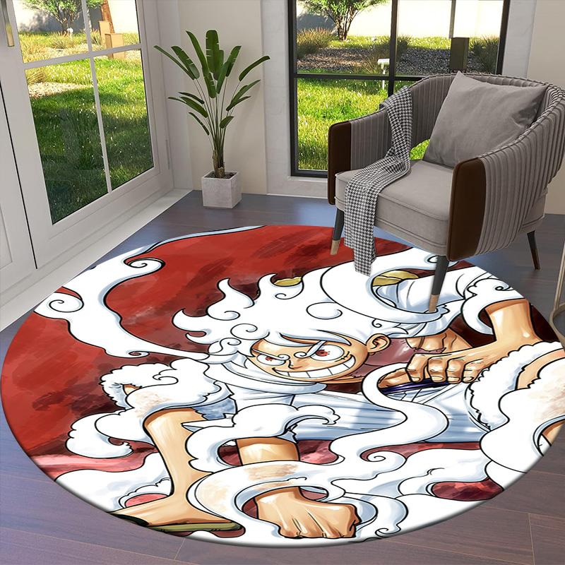 Luffy D Round Area Rug Carpet Rug For Living Room Bedroom Sofa Playroom Decor Nonslip Floor Mat