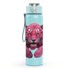 1PC Pink Panther Wild Cat Animal Pattern 750ml Color Plastic Sports Water Bottle Leakproof Flip Straw Lid Suitable for Sports Office Home Use