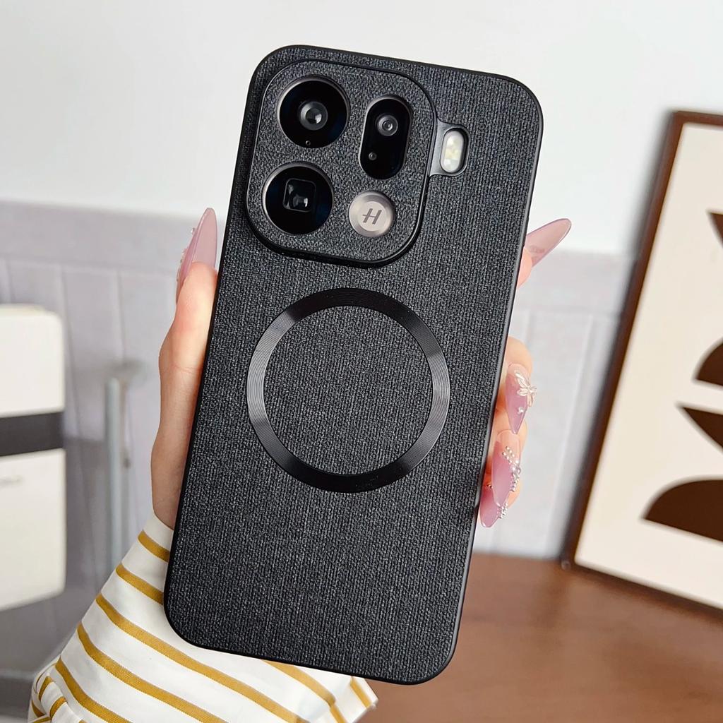 Для Oppo Find X9 X8 Pro для Magsafe Магнитный Чехол для Беспроводной Зарядки Чехол для Find X8 Ultra Find X9Pro Кожаная Защитная Крышка