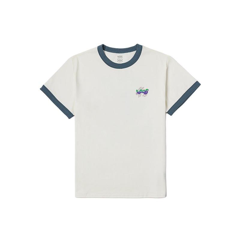 Vans Модная Универсальная Женская Футболка с Круглым Вырезом и Коротким Рукавом Топы Off-White VN000NMMFS8