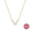 Simple S925 Sterling Silver Cluster Triple Diamond Hipster Women'S Necklace Daily Commuter