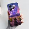 Чехол для Infinix Smart 8 Задняя крышка Черный Силиконовый Мягкий ТПУ Мраморный Чехол для Infinix Smart 8 X6525 Funda Чехлы для телефона Smart8 Coque