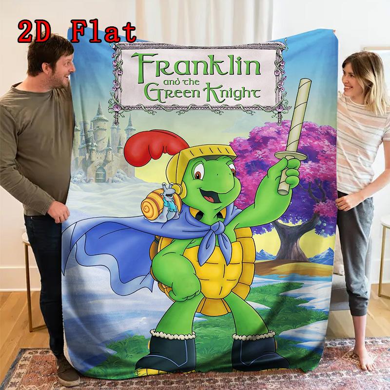 Franklin the Turtle 2D Flat Pattern Flannel Blanket High quality All Seasons Warmth and Comfort Perfect for Christmas Gifts.DMT0925105