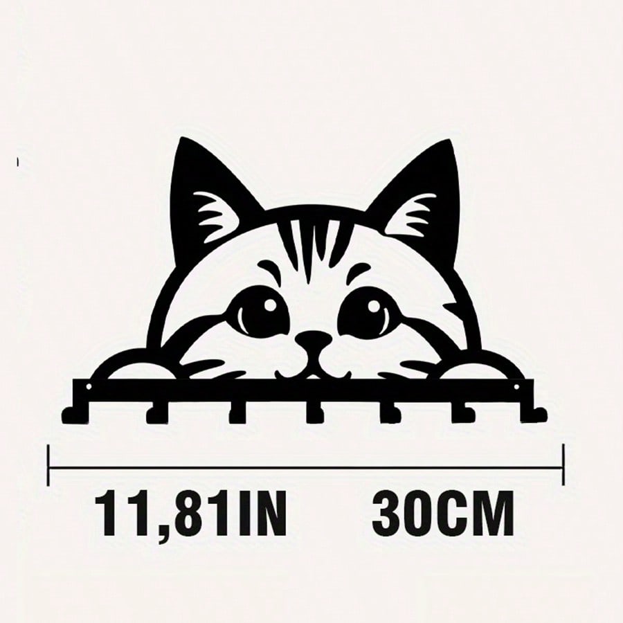 Металлические крючки для ключей на кошачью тематику, настенное хранение, не ржавеют, домашний декор