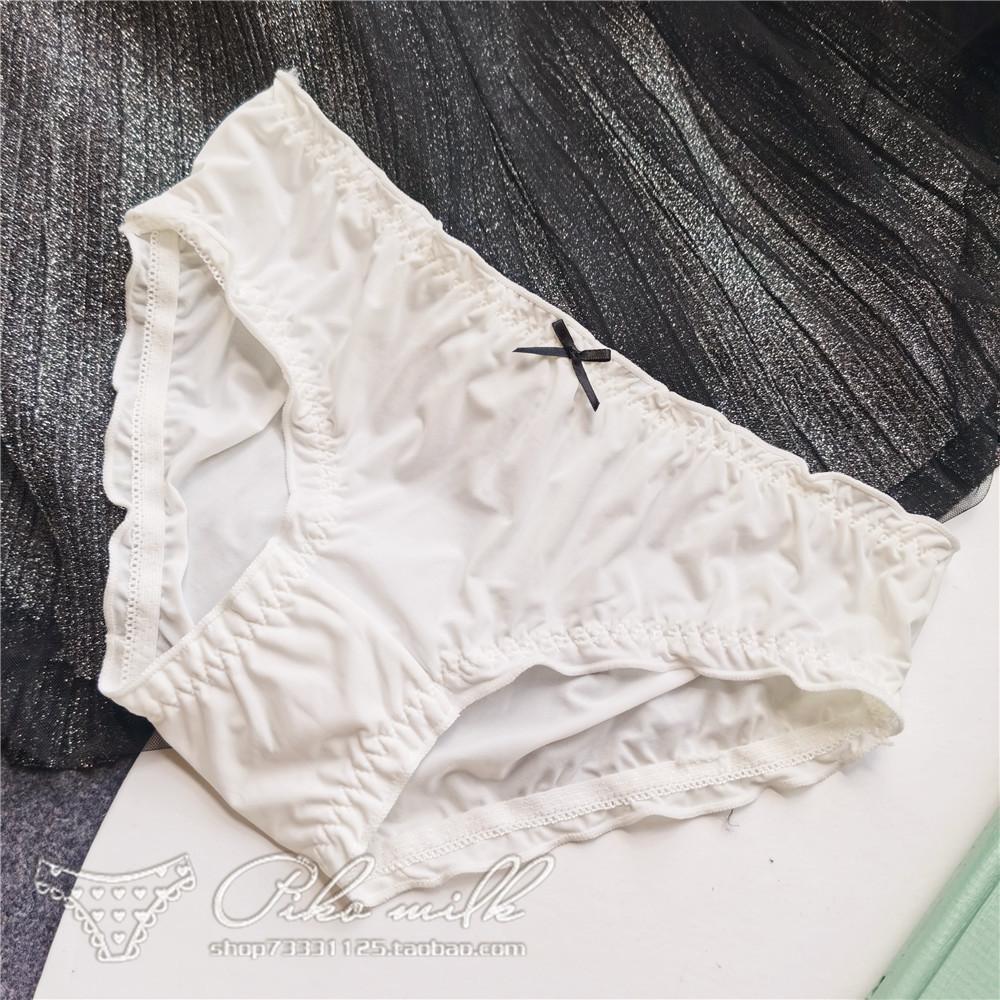 Женские трусики, простой стиль, однотонные трусы из ледяного шелка, милое женское нижнее белье с запахом на бедрах