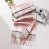 Осень и зима новый шарф из овечьей шерсти женский легкий роскошный высококачественный клетчатый узкий шарф с бахромой универсальный теплый шарф