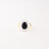 Natural Black Onyx Gemstone 925 Sterling Silver Jewelry Handmade Tow Tone Ring RR-61-21