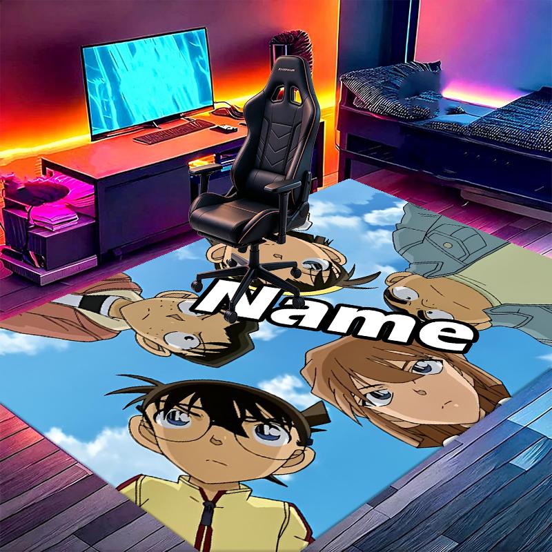 Custom Name Personalized Detective Conan Print Carpet, Versatile Home Decor Rug, for Playroom, Apartment, Balcony, Entryway, Hallway Gift