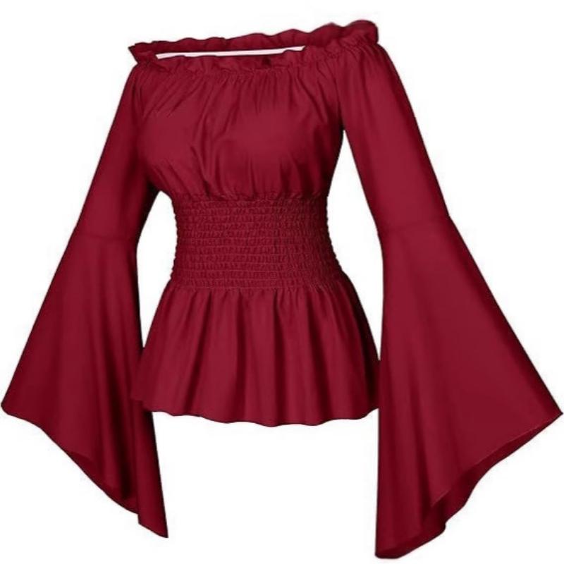 Пиратский костюм женский средневековый с открытыми плечами рукава сексуальный стимпанк корсет девка ренессанс блузка