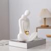 Porcelain Statue Hugging Couple Figurines Anniversary Gift Collection Decoration Tabletop Ornament