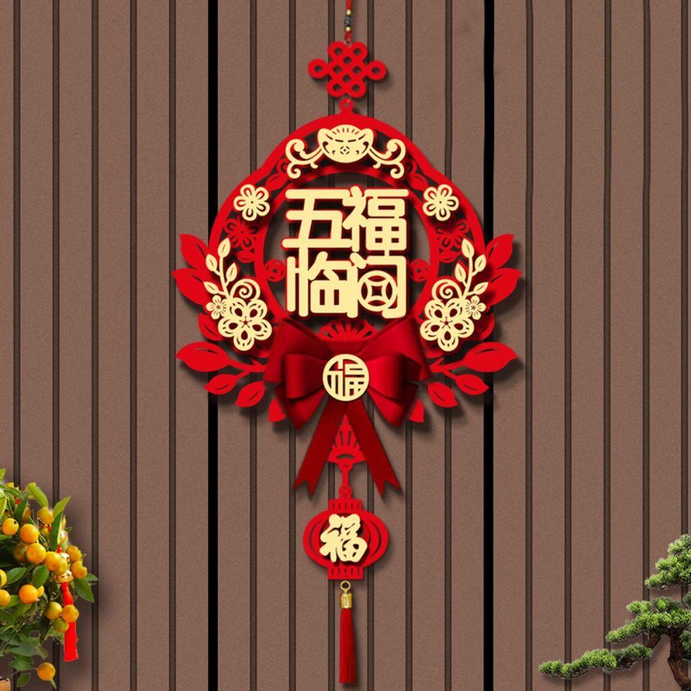 Красный китайский узел с кисточками, подвесной орнамент, китайское новогоднее украшение, подвесная стена