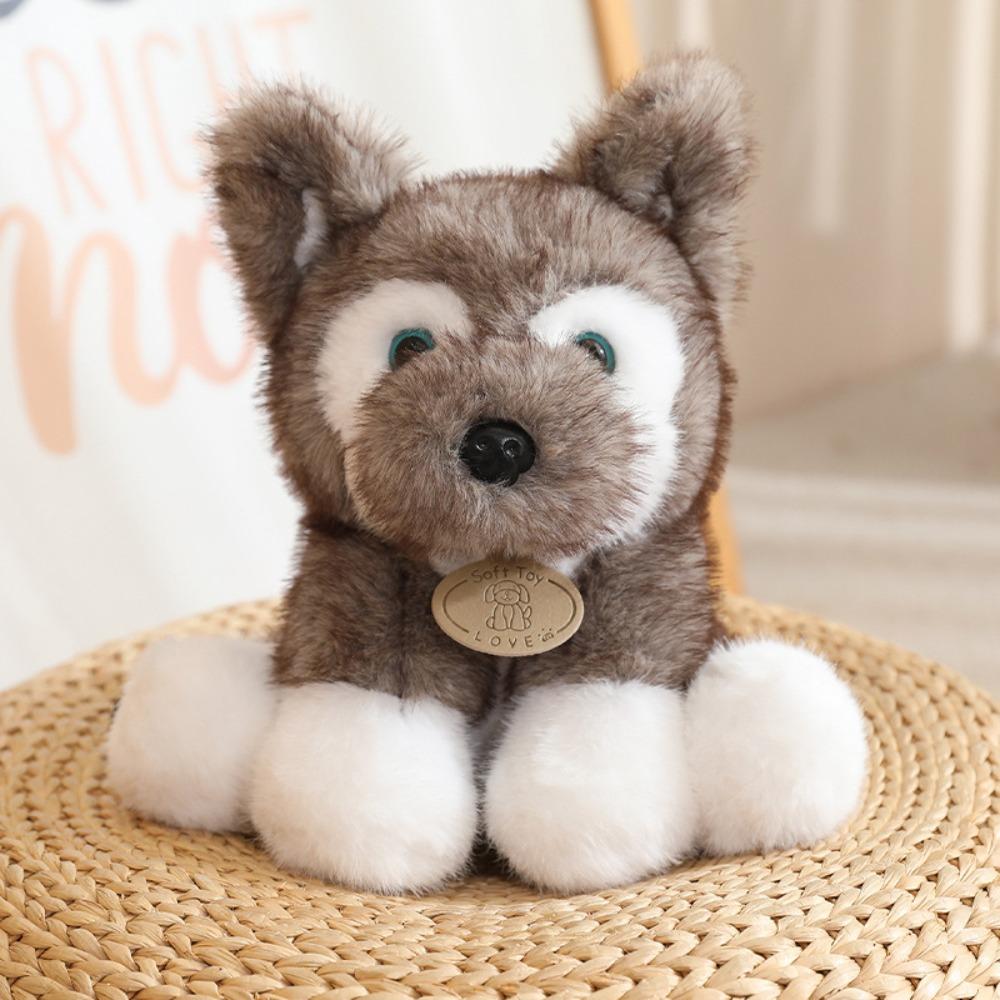 Fluffy Husky Puppy Doll Soft Lovely Companion Pets Cuddly Puppy Plush Toy Children Birthday Gift