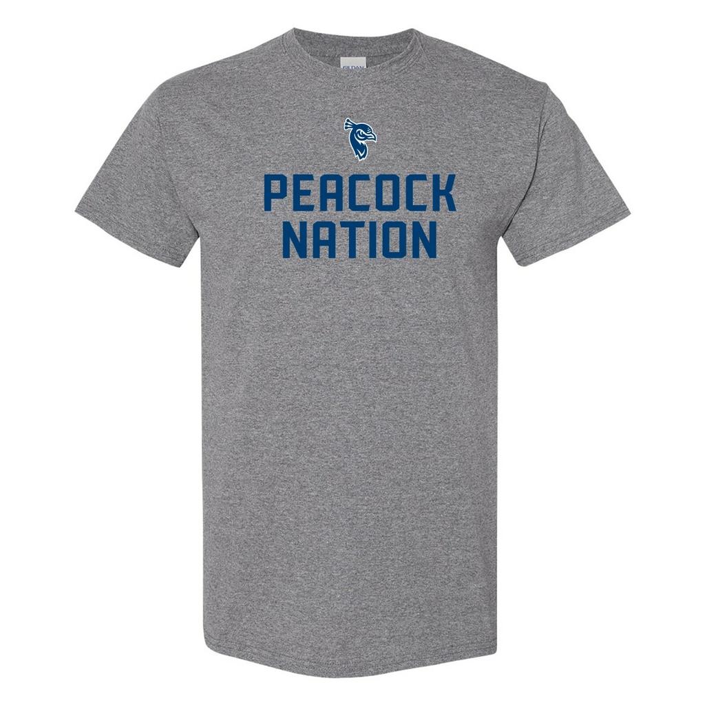 St Peter's University Peacock Nation T-Shirt - Graphite Heather