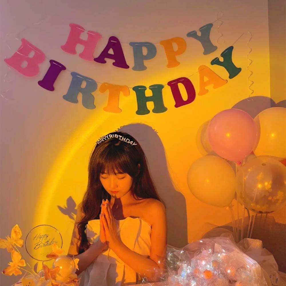 Queen Birthday Gift Rhinestone Crown Birthday Hair Hoop Happy Birthday Headband Female Jewelry